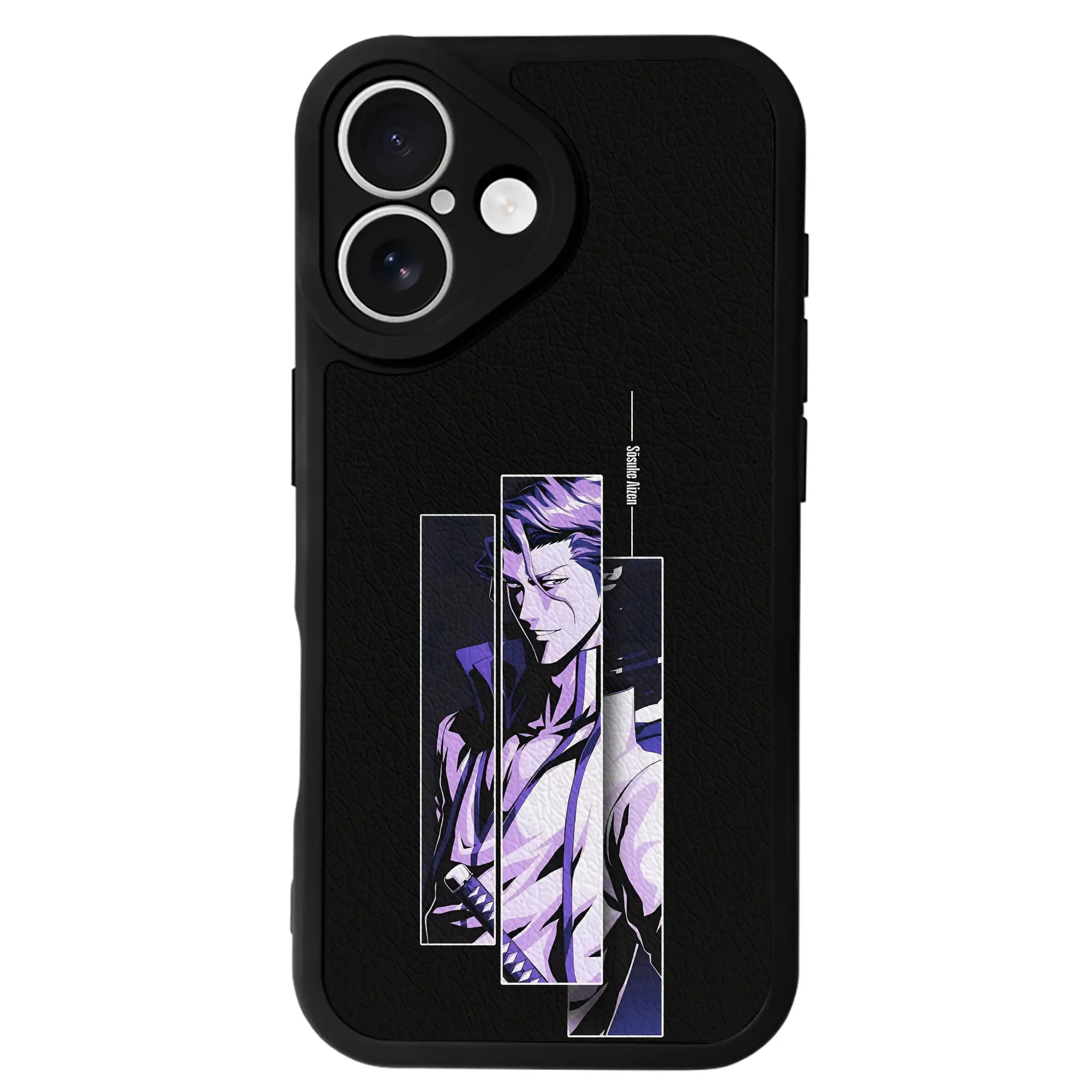 ブリーチ グッズ 藍染 惣右介 - IPhone 16シリーズ対応 ・ シリコンスマホケース ・ レザー調 ・ 高精度フィット ・ 耐衝撃 ・ ワイヤレス充電対応 ・ 精密カット